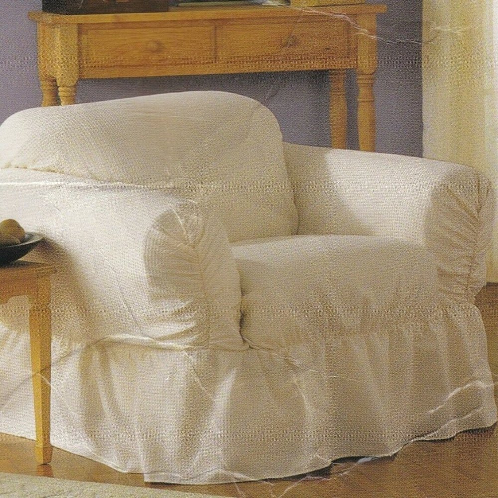 One Piece Semi-Fitted Key Biscayne Natural Chair Slipcover